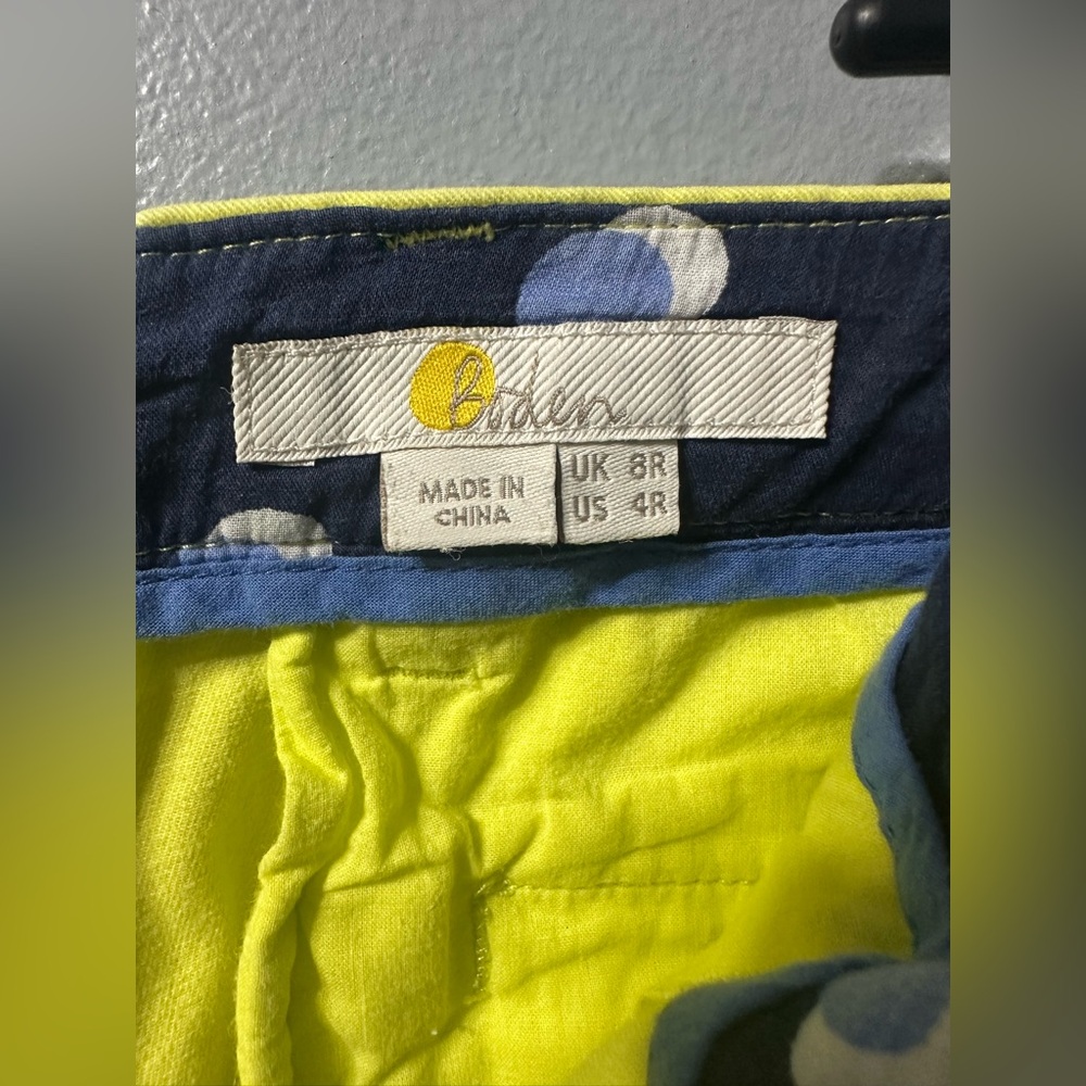 Boden Neon Yellow Cropped Trouser Pants Cotton Womens Size 4R 4 WM464 - Picture 5 of 10